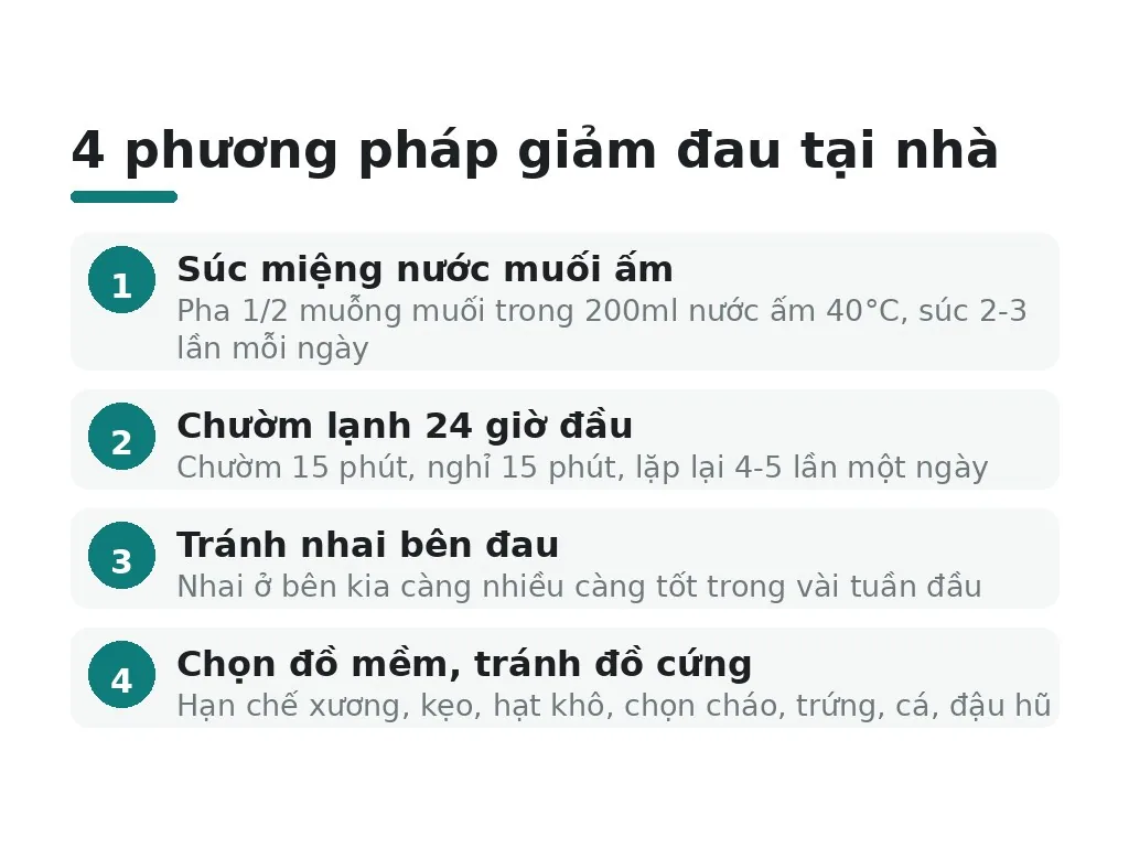 Cách giảm đau tại nhà trong tuần đầu
