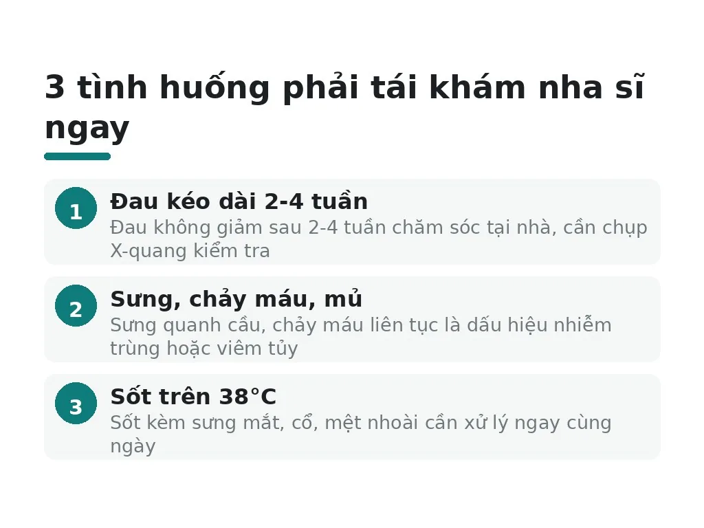 Khi nào phải tái khám nha sĩ ngay?