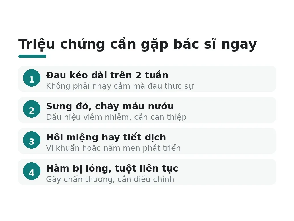 Khi nào cần gặp bác sĩ nha khoa ngay?
