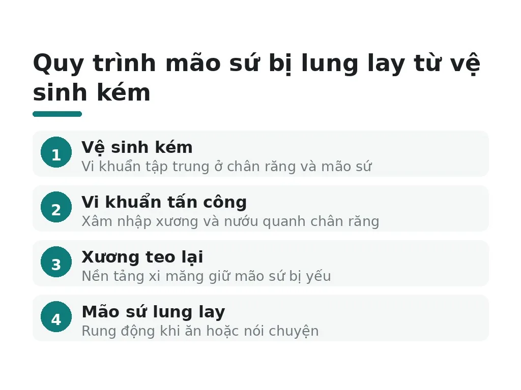 Tại sao mão sứ bị lung lay